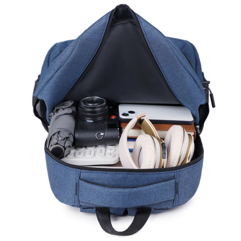 Trendy School & Computer Backpack – Black, Grey, Blue, Red