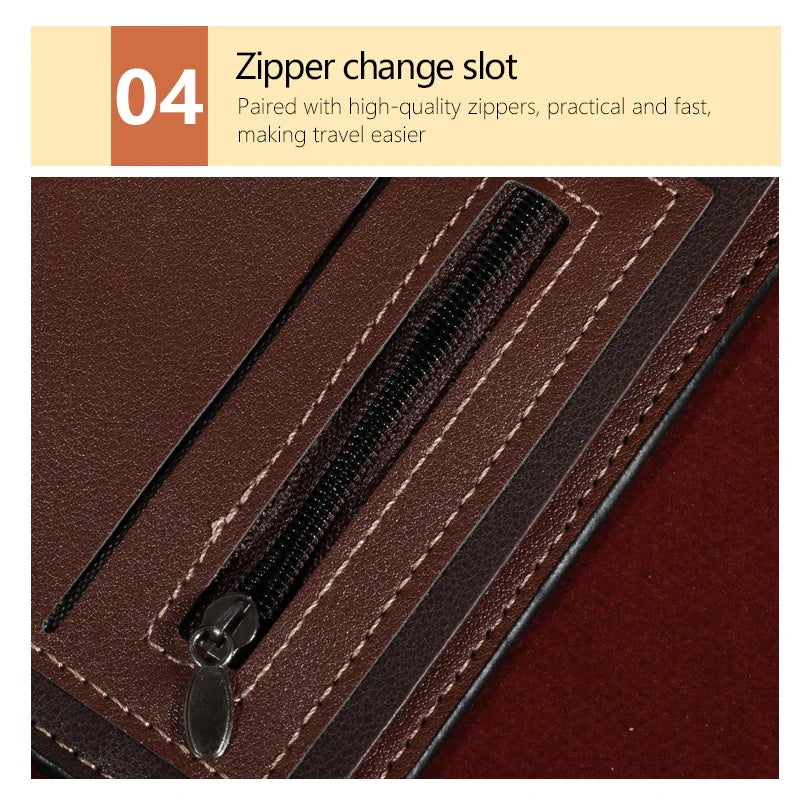 Luxury Synthetic Leather Short Wallet with Card Slots