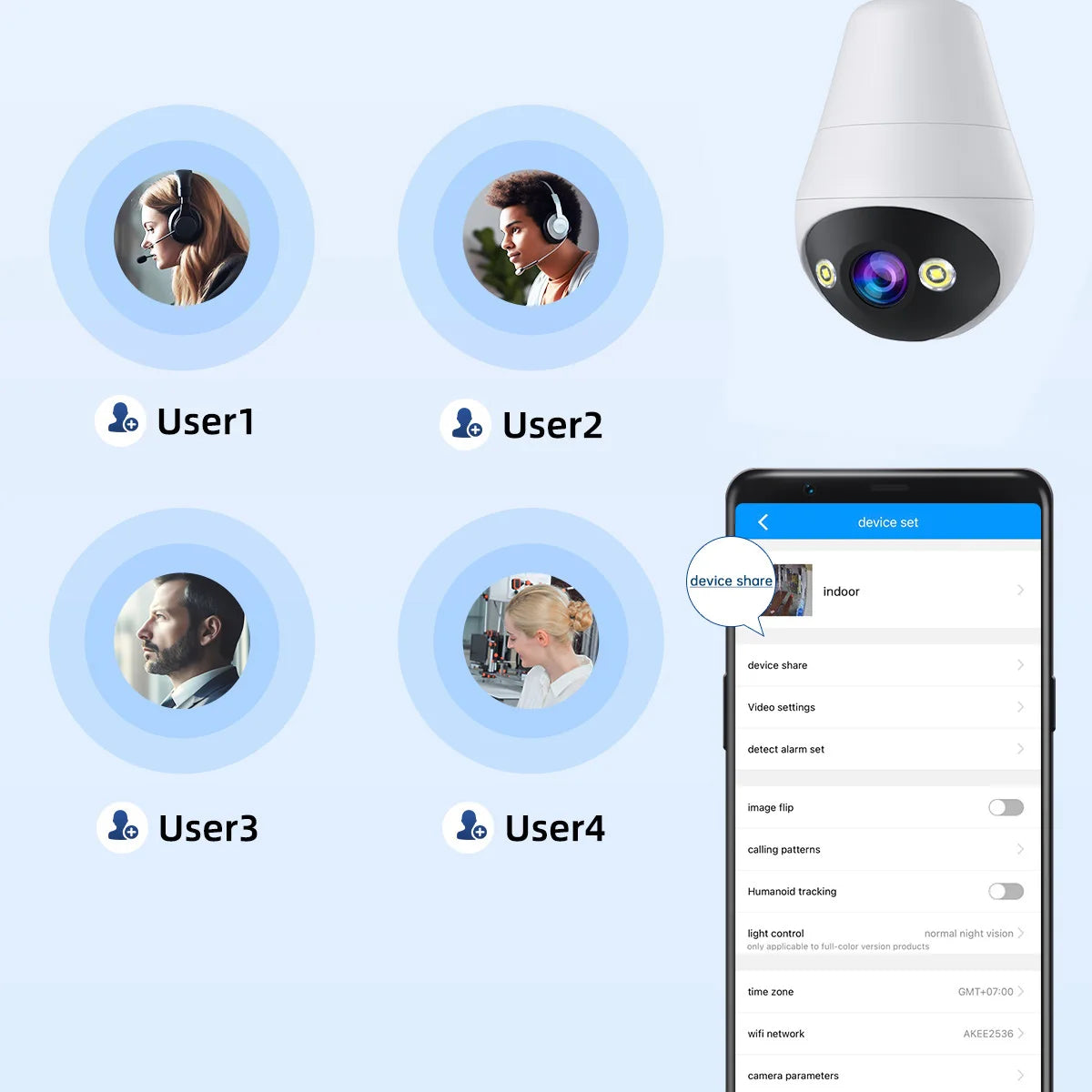 E27 WiFi Bulb Camera 3MP
