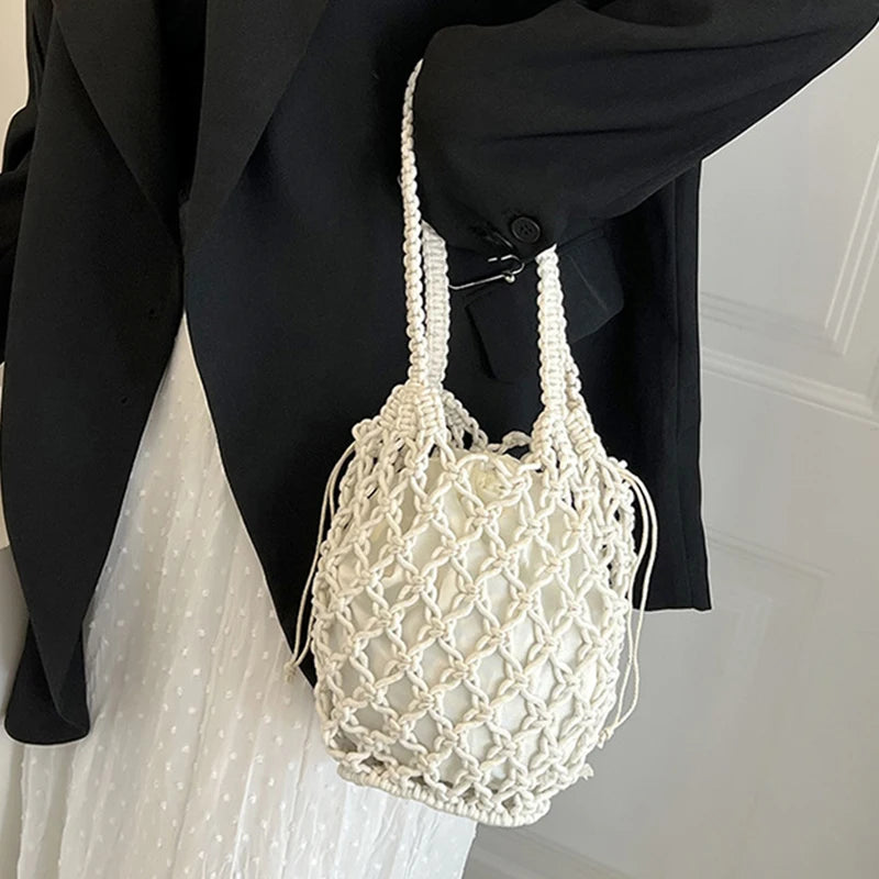 Knitted Bucket Shoulder Bag
