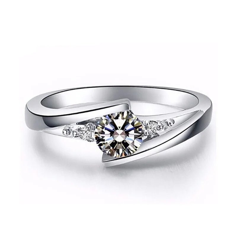 925 Silver Dazzling Zircon Promise Ring