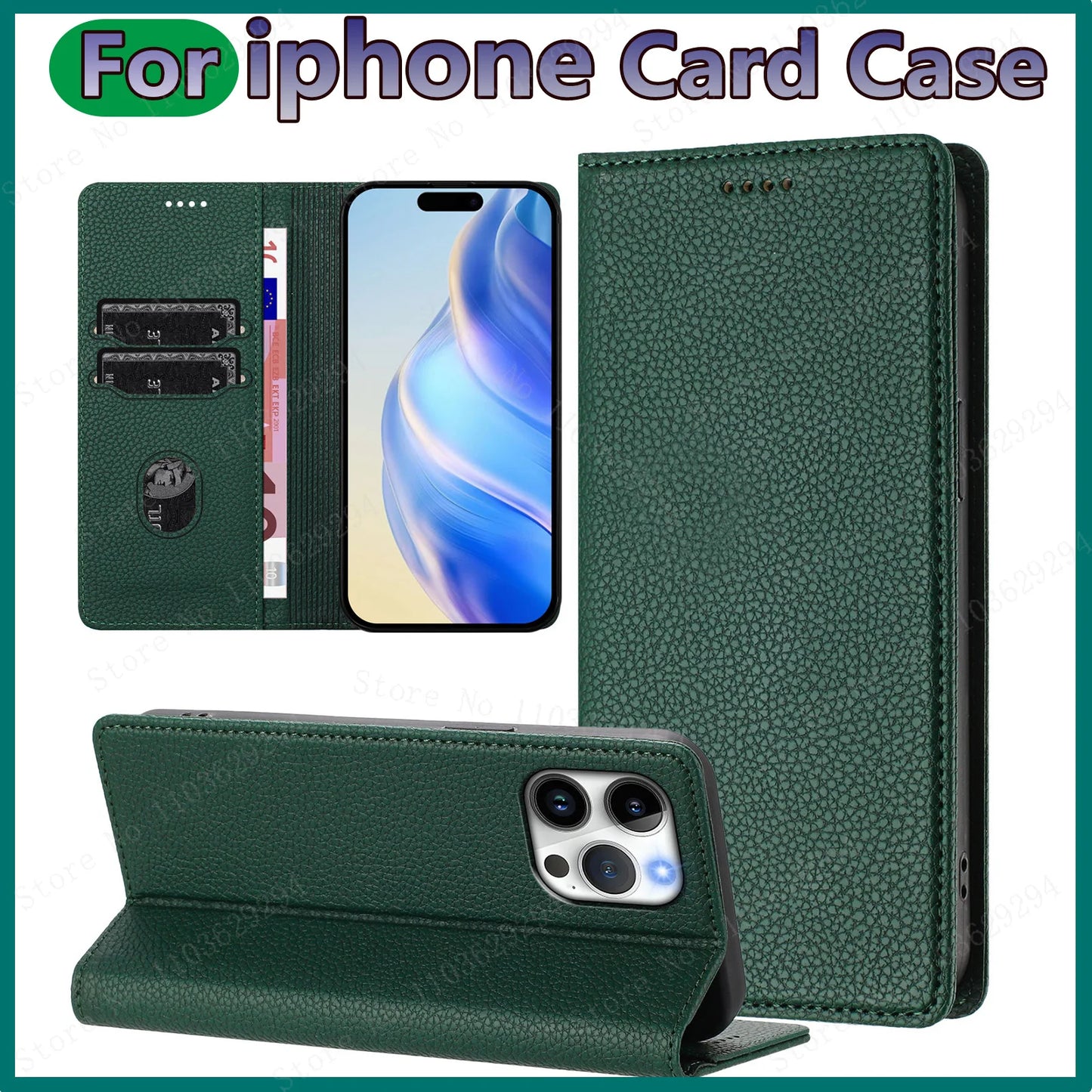 Flip Leather Wallet Cover – iPhone