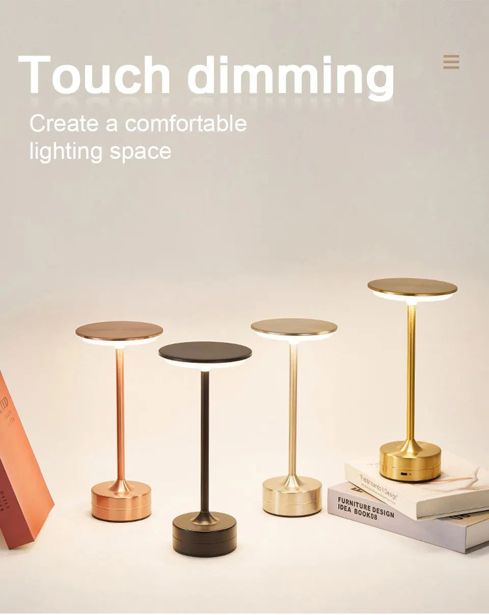 LED Table Lamp with Touch Sensor, USB Rechargeable