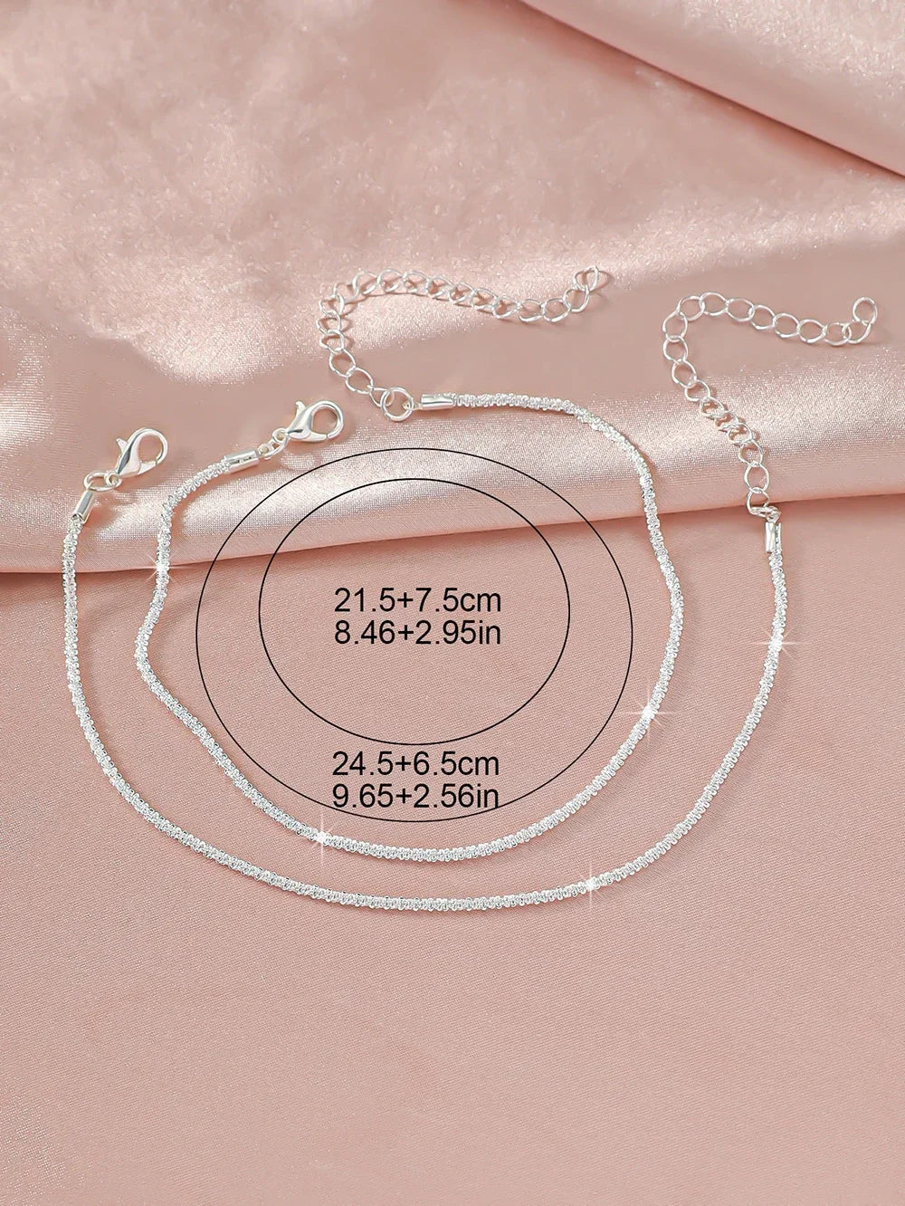 1/2PCS Simple Silver Anklet, Elegant Beach Jewelry