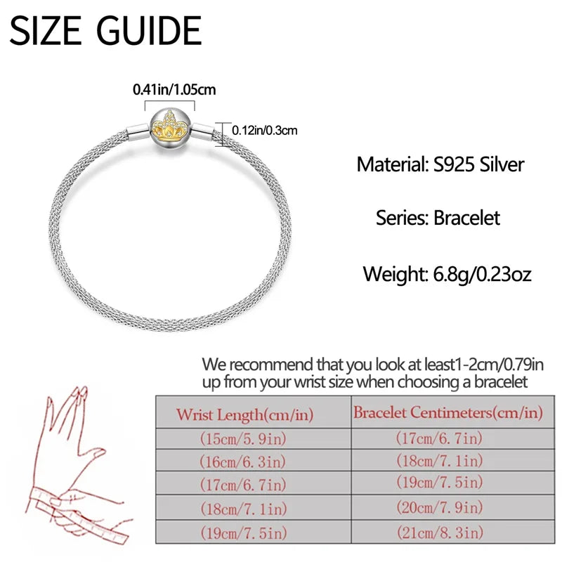 925 Sterling Silver Charm Bracelet for Women”