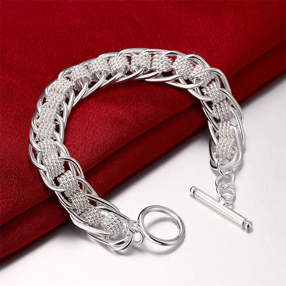 “925 Sterling Silver Solid Chain Bracelet”