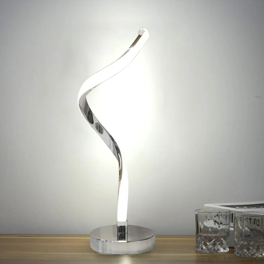 "Modern LED Spiral Table Lamp