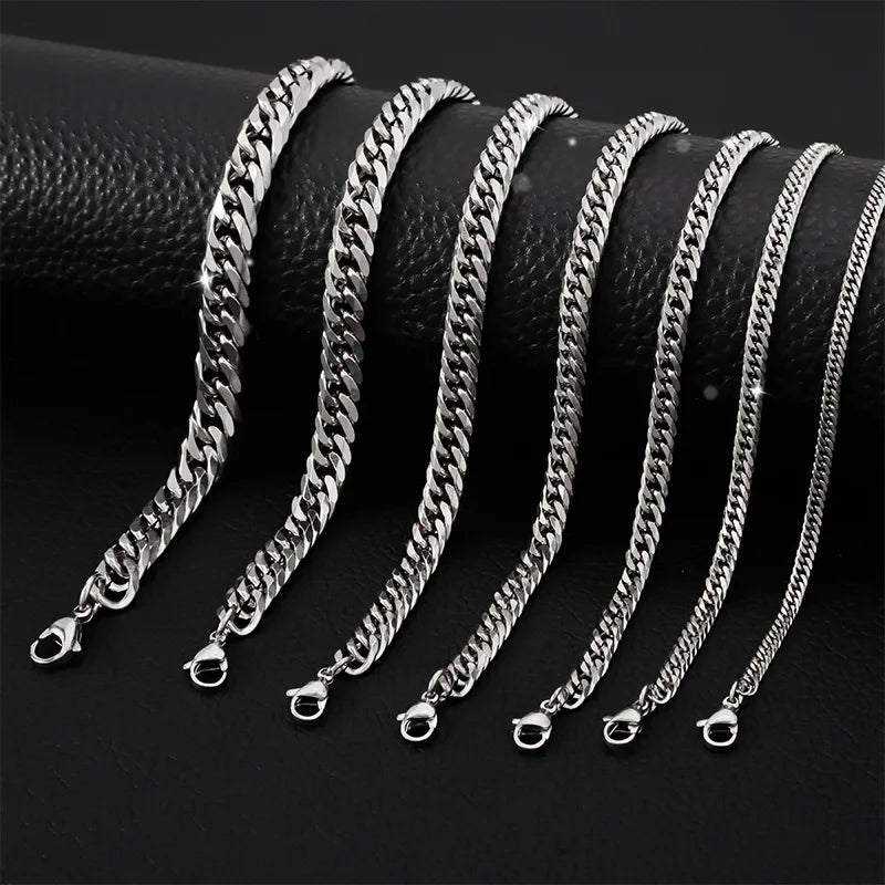 "Trendy Silver NK Chain Bracelet – Unisex Stainless Steel Jewelry"