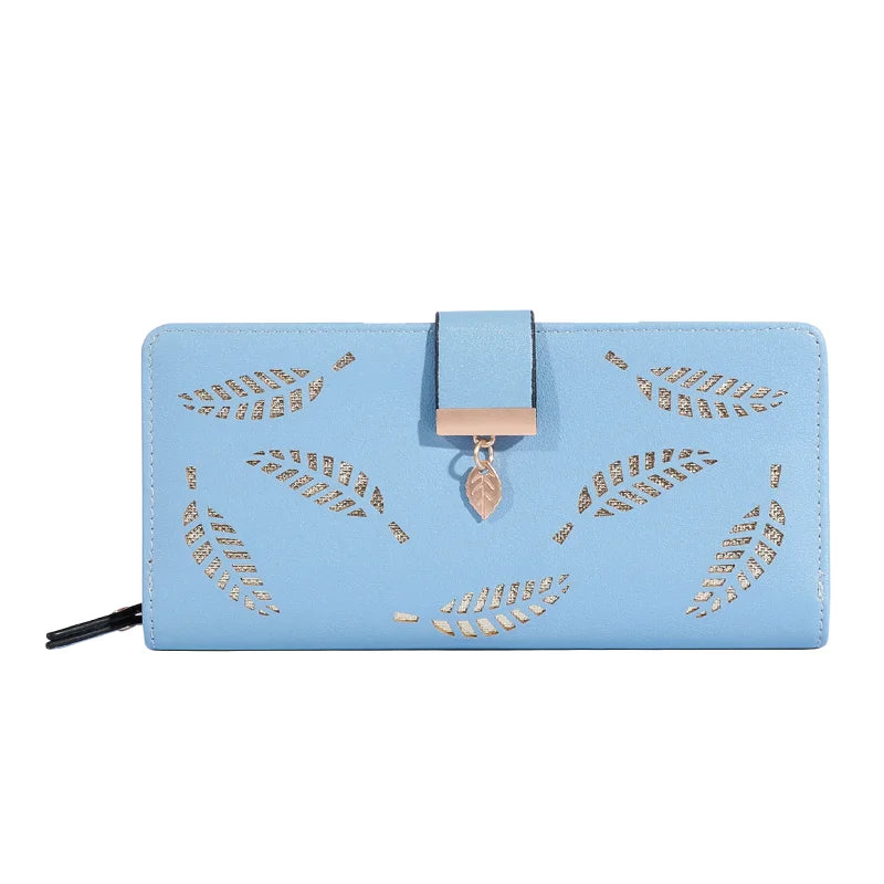 Alya Women’s PU Leather Wallet with Gold Leaves