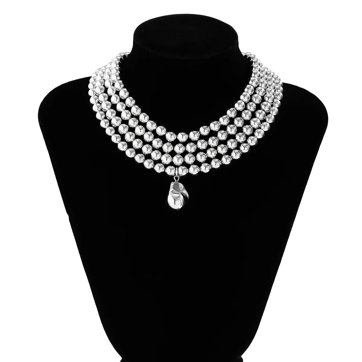 Boho Gold Pearl Multi-layer Geometric Necklace 2023