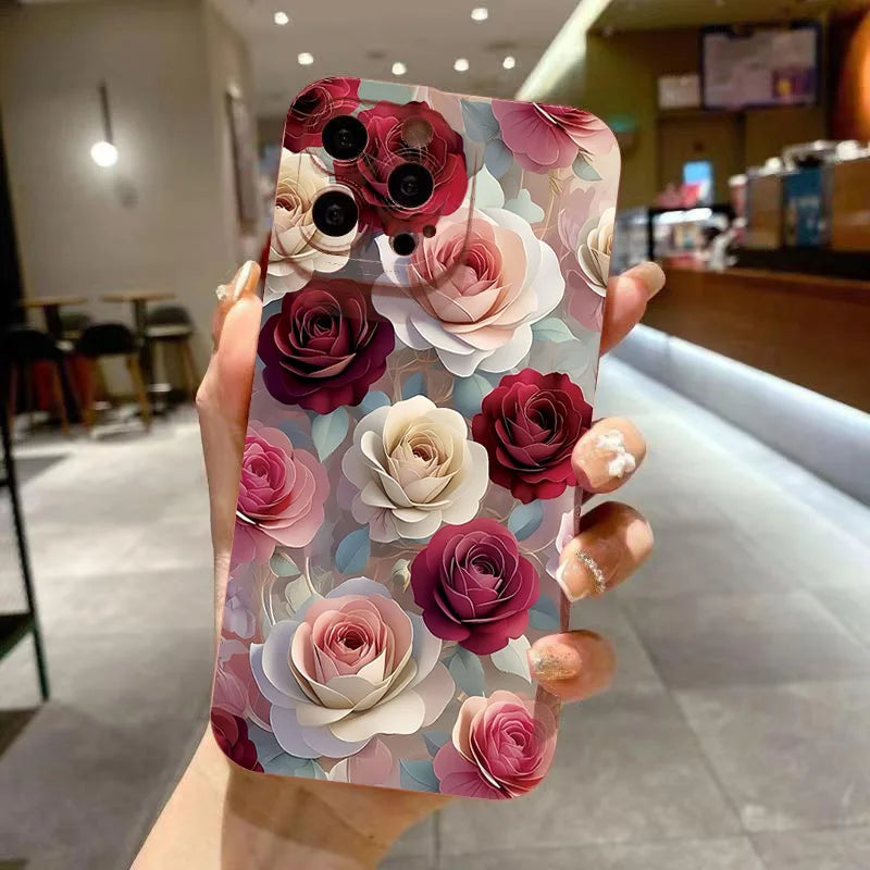 Luxury Rose Floral Shockproof Cover – Samsung