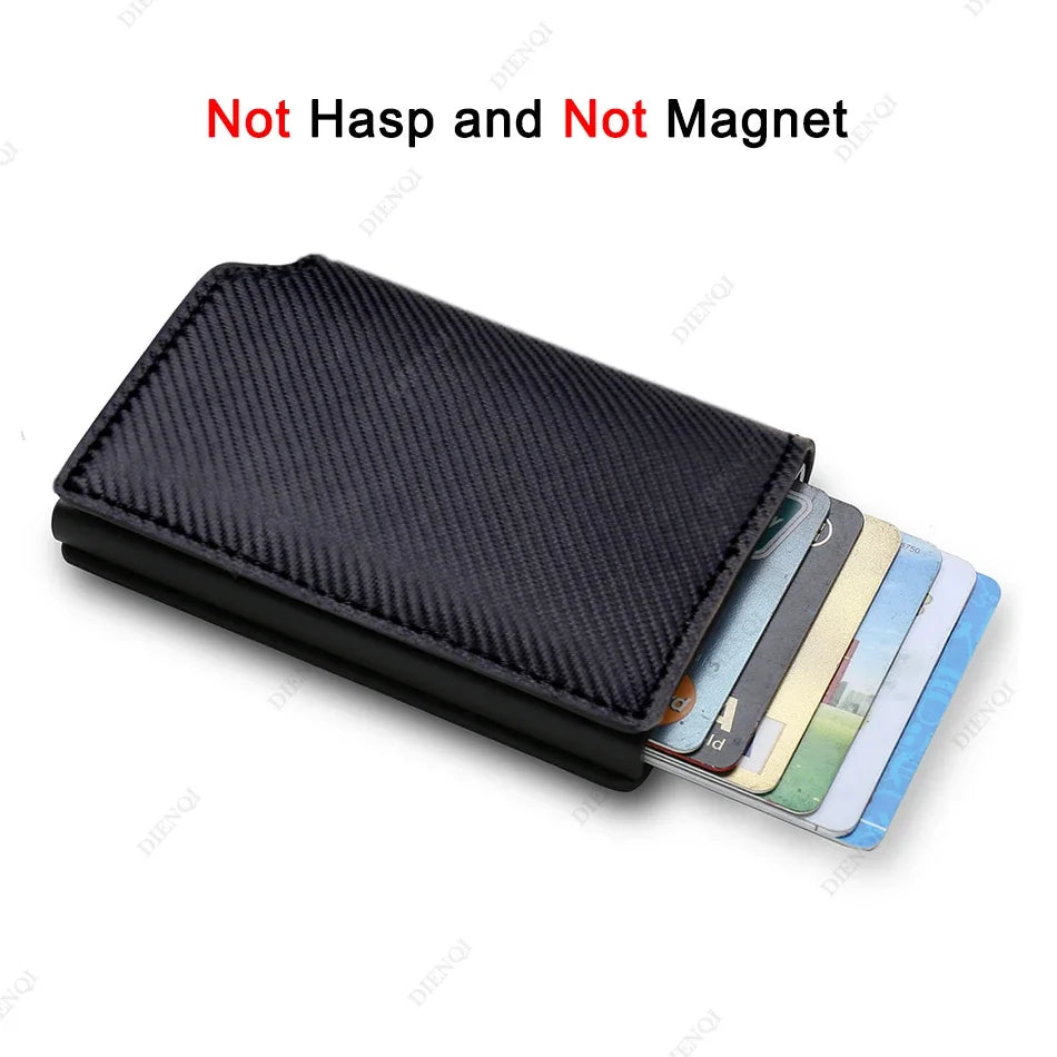 RFID Aluminum Slim Men’s Wallet – Carbon Fiber Card Holder