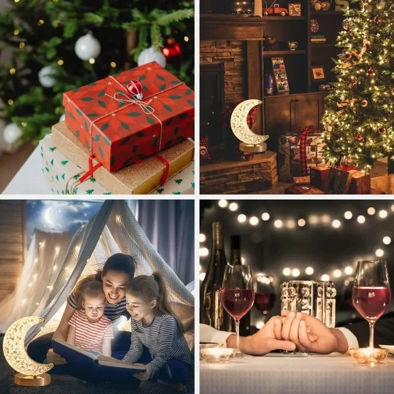 3D Crystal Moon Lamp – Touch Control LED Night Light