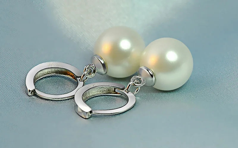 Classic 925 Sterling Silver Pearl Earrings