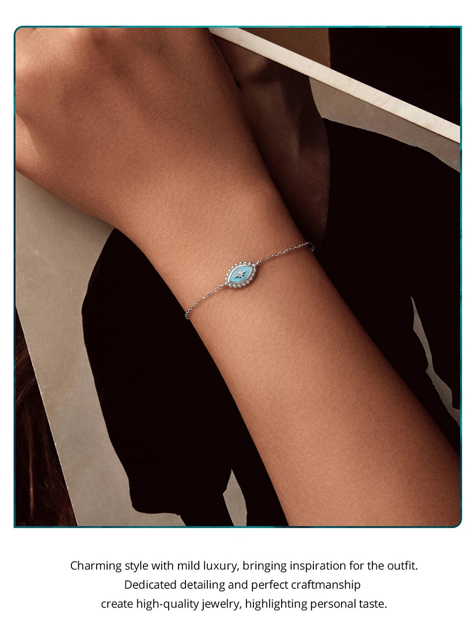 Sterling Silver Evil Eye Bracelet for Women”