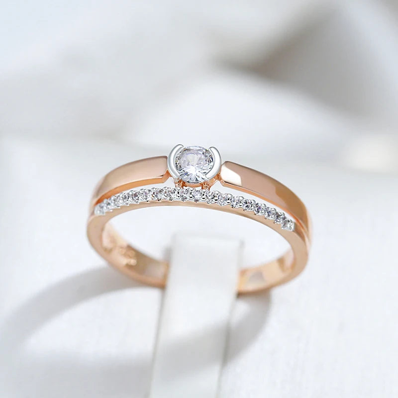 Kinel Rose Gold Slim Zircon Ring”