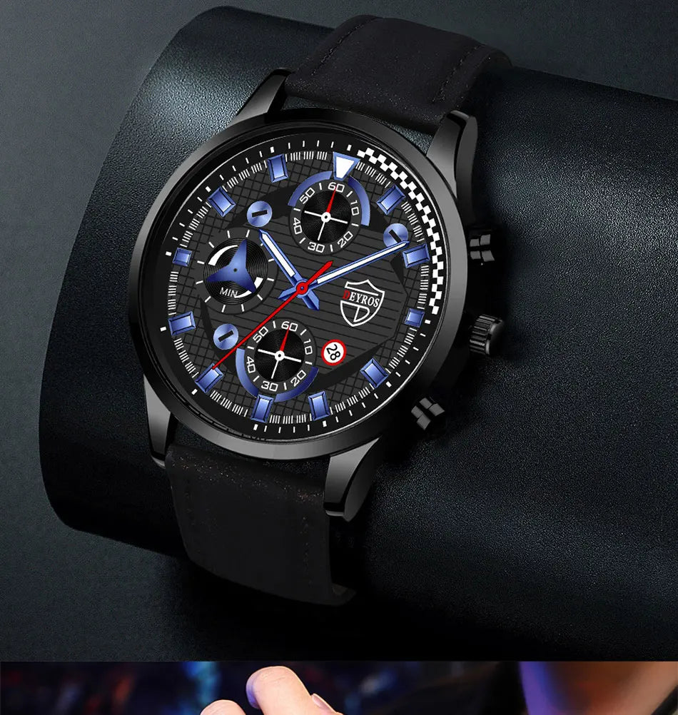Men's Fashion Watch & Jewelry Set