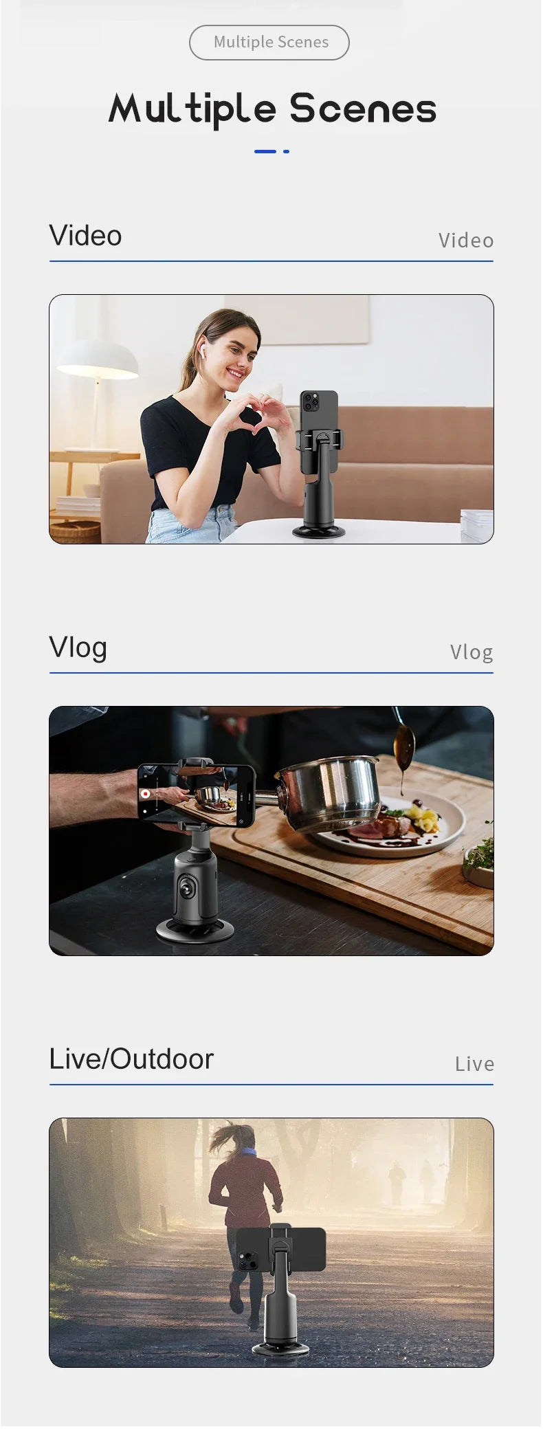 P01 Smart Face & Body Tracking Phone Stand