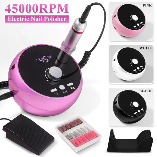 Professional 45,000RPM Electric Nail Drill – Manicure & Pedicure