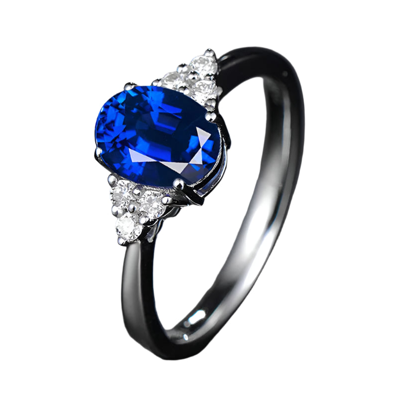 ZDADAN 925 Silver Sapphire Ring