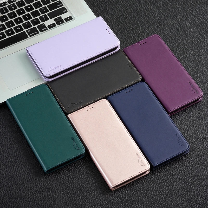 Luxury Magnetic Leather Wallet Cover – OPPO