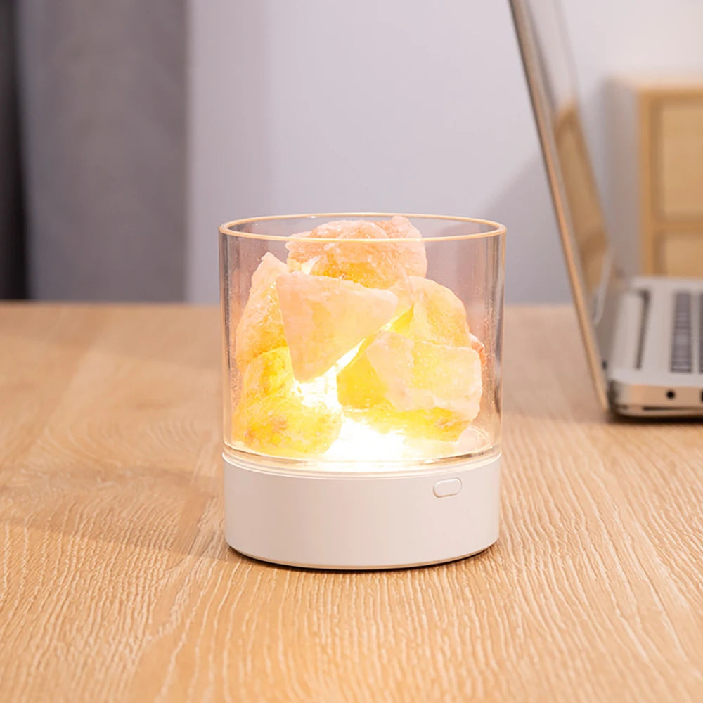 USB Himalayan Salt Lamp – Air Purifier & Warm LED Night Light