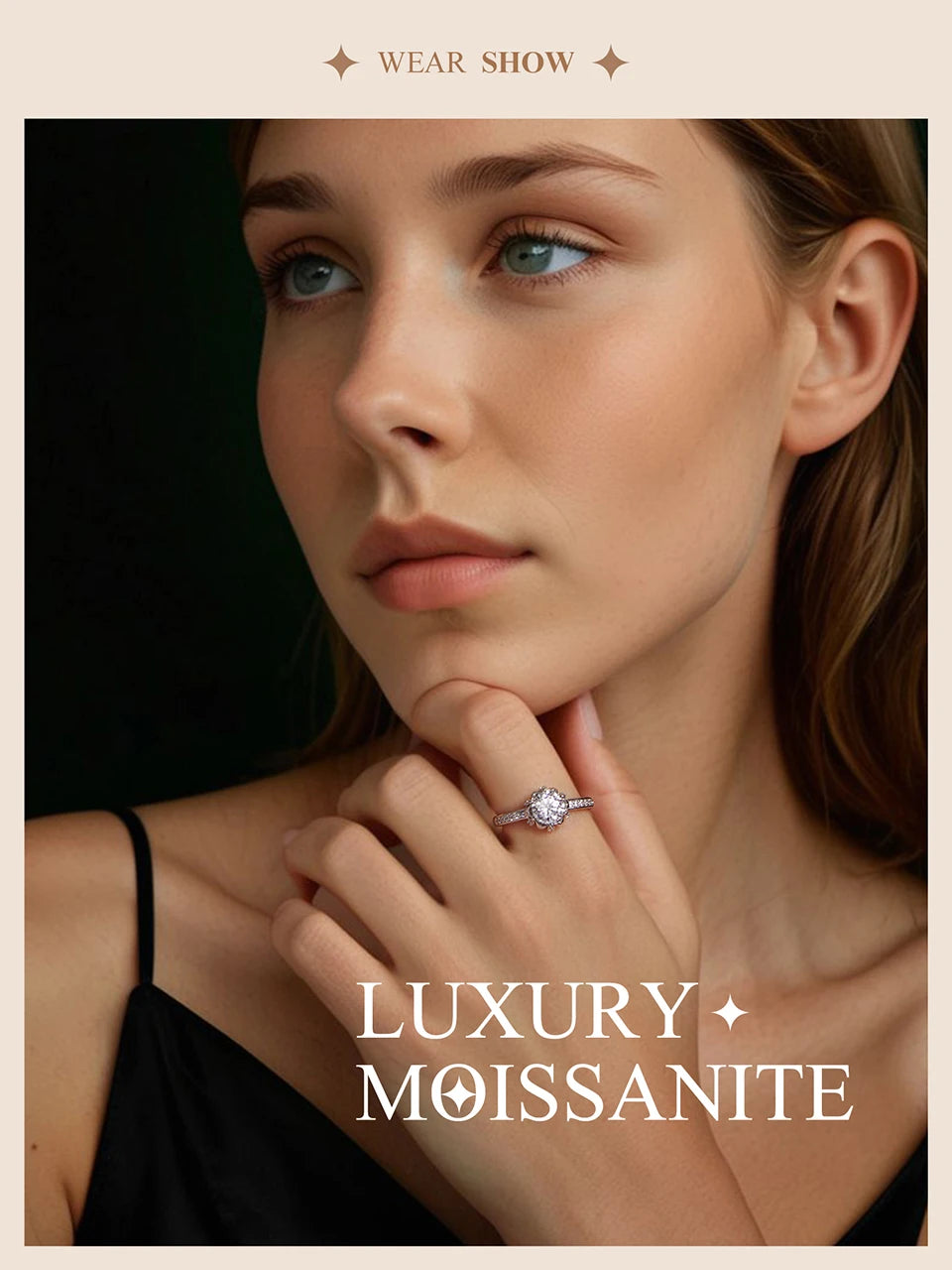 Sterling Silver Ring with White Diamonds”