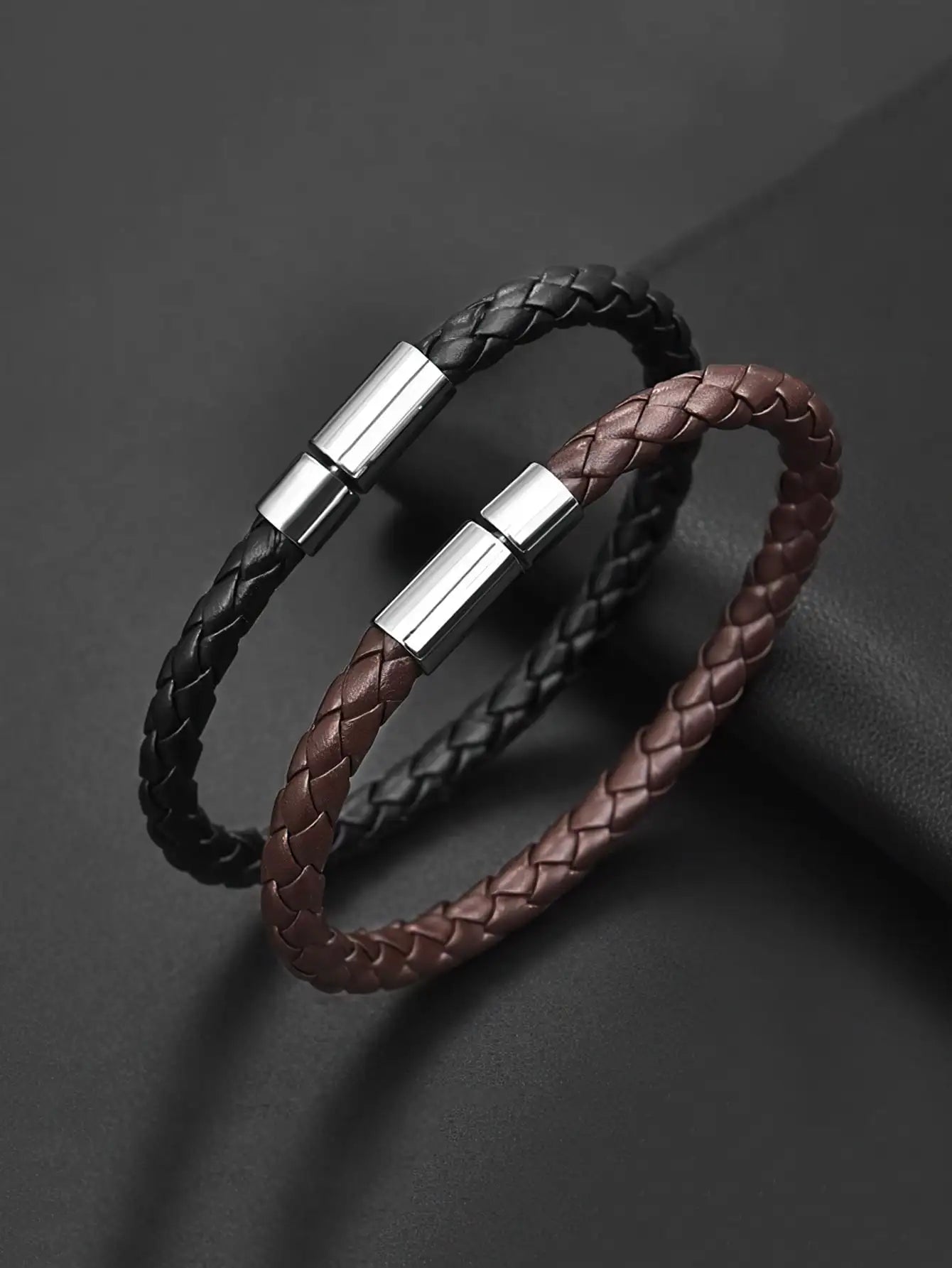 Elegant Leather Bracelets for Men – 2PCS