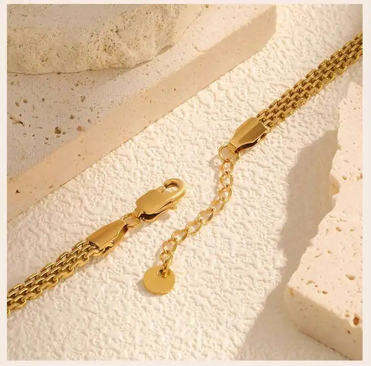 Gold-Plated Mesh Link Bracelet – Stainless