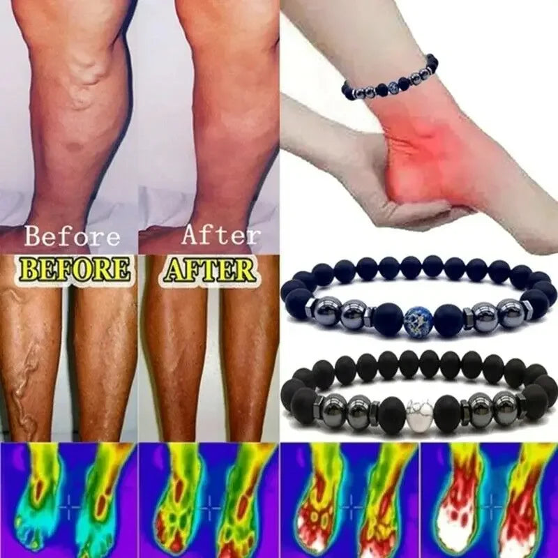 Adjustable Black Obsidian Magnetic Therapy Ankle