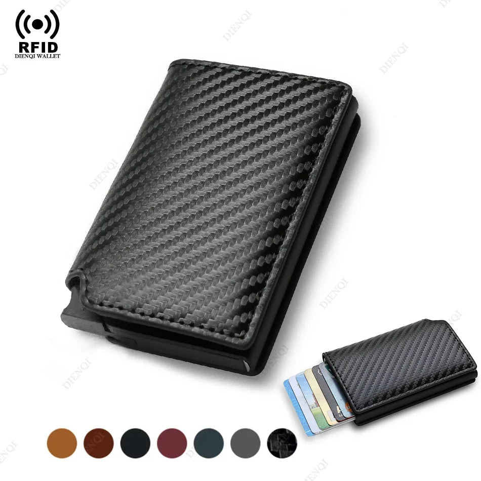 RFID Aluminum Slim Men’s Wallet – Carbon Fiber Card Holder