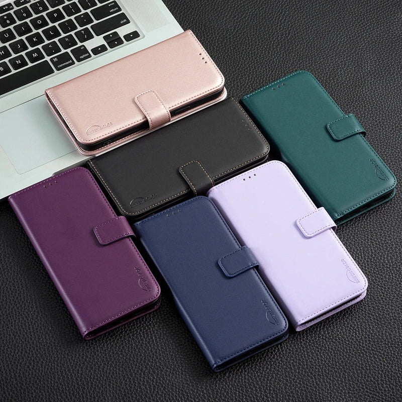 Luxury Magnetic Leather Wallet Cover – OPPO