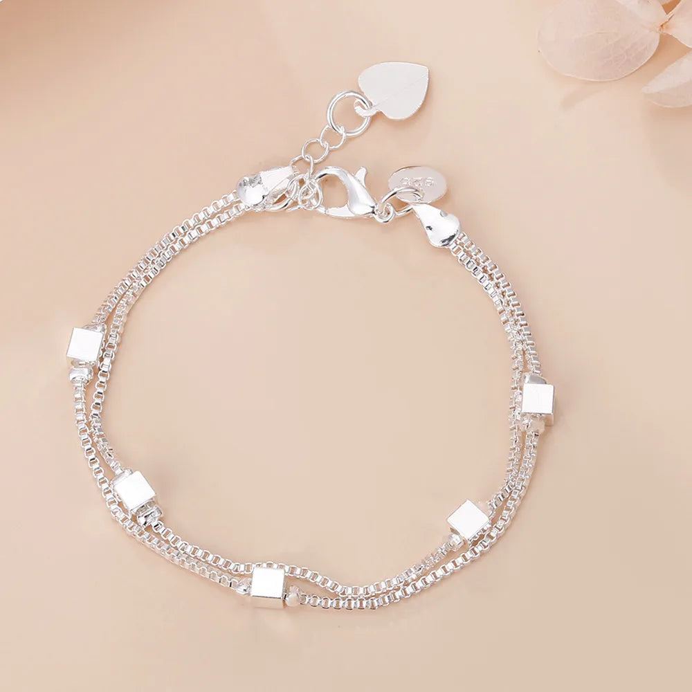 “925 Silver Luxury Charm Chain Bracelet 20CM”