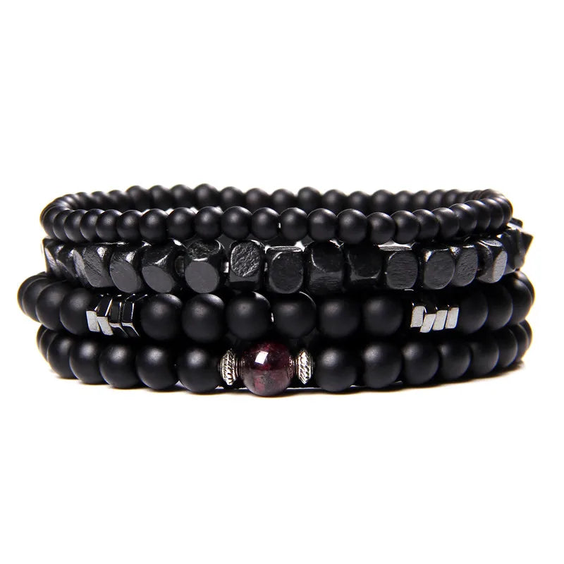 “Men’s Multilayer Wooden Bead Bracelet