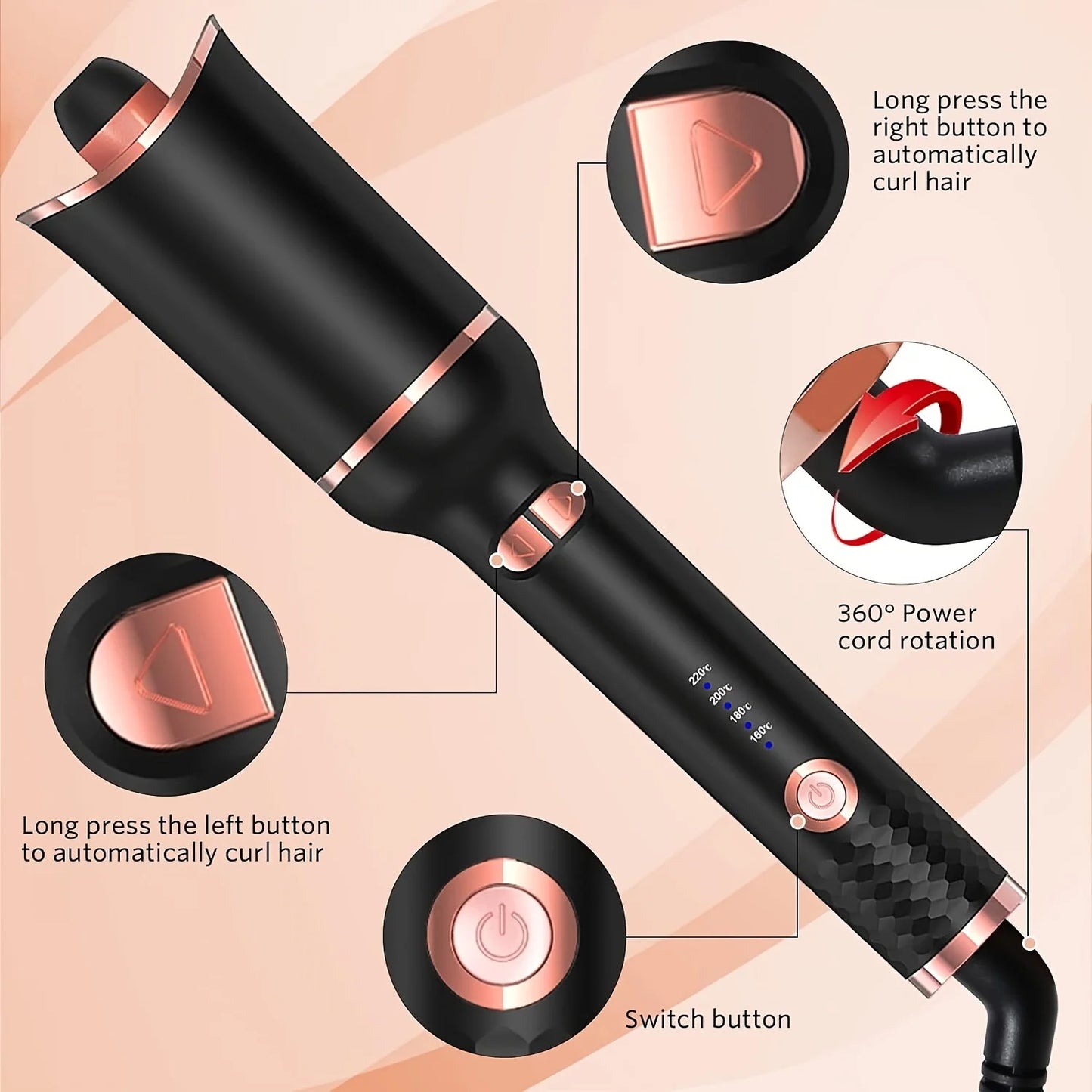 Automatic Hair Curler – Ceramic Rotating Curling Iron