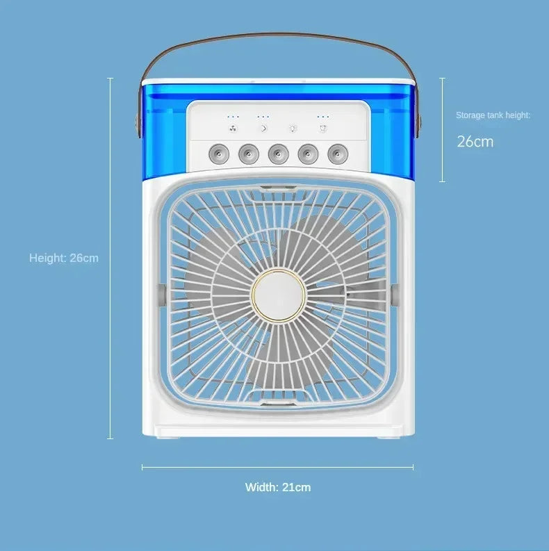 Mini Portable Air Cooler & Humidifier Fan – 3 Speeds