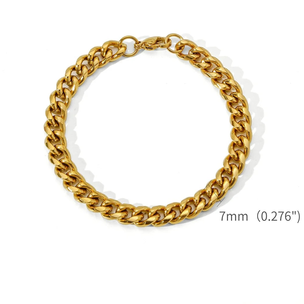 Gold Cuban Chain Bracelet Men