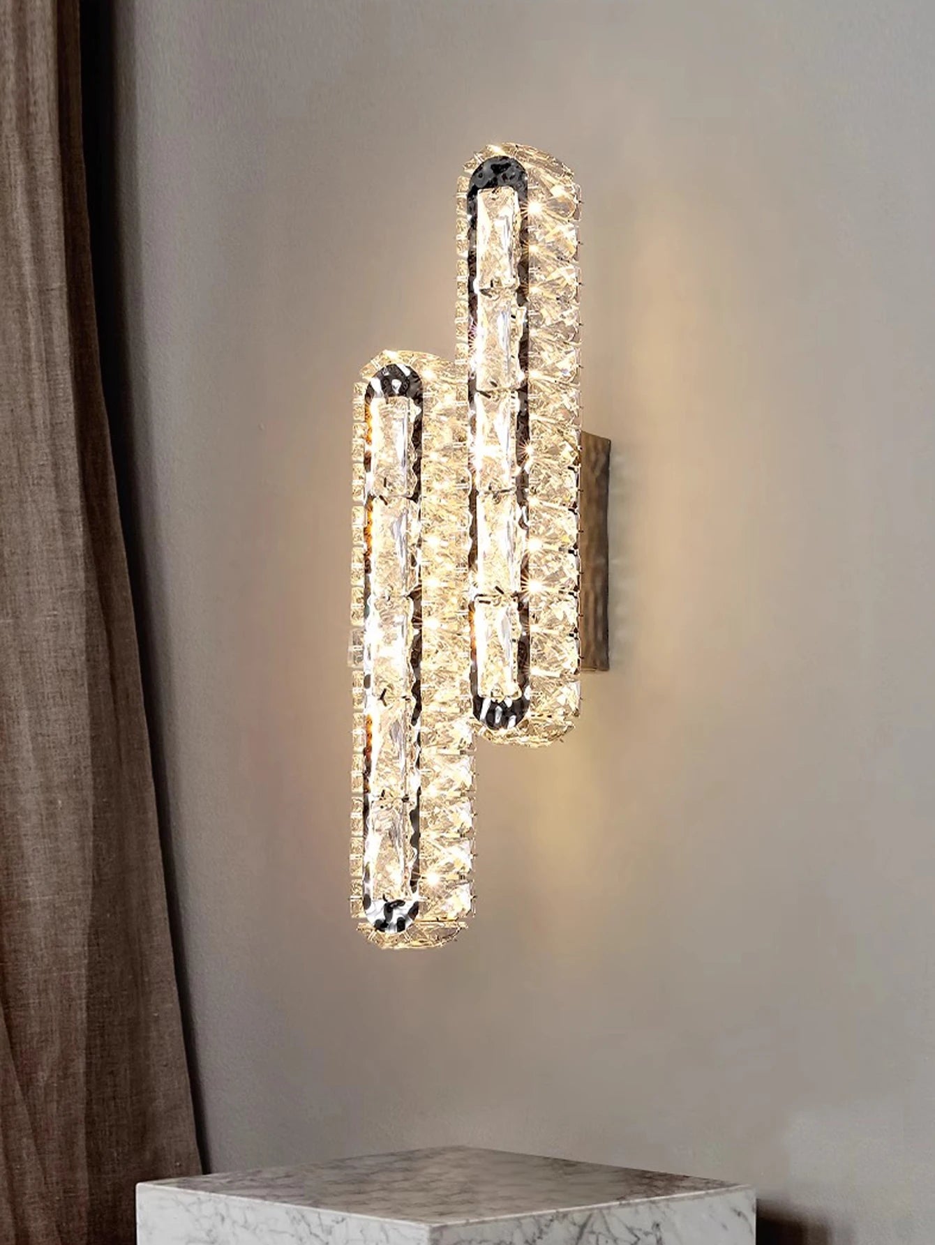 Crystal Wall Lamp – Gold & Silver