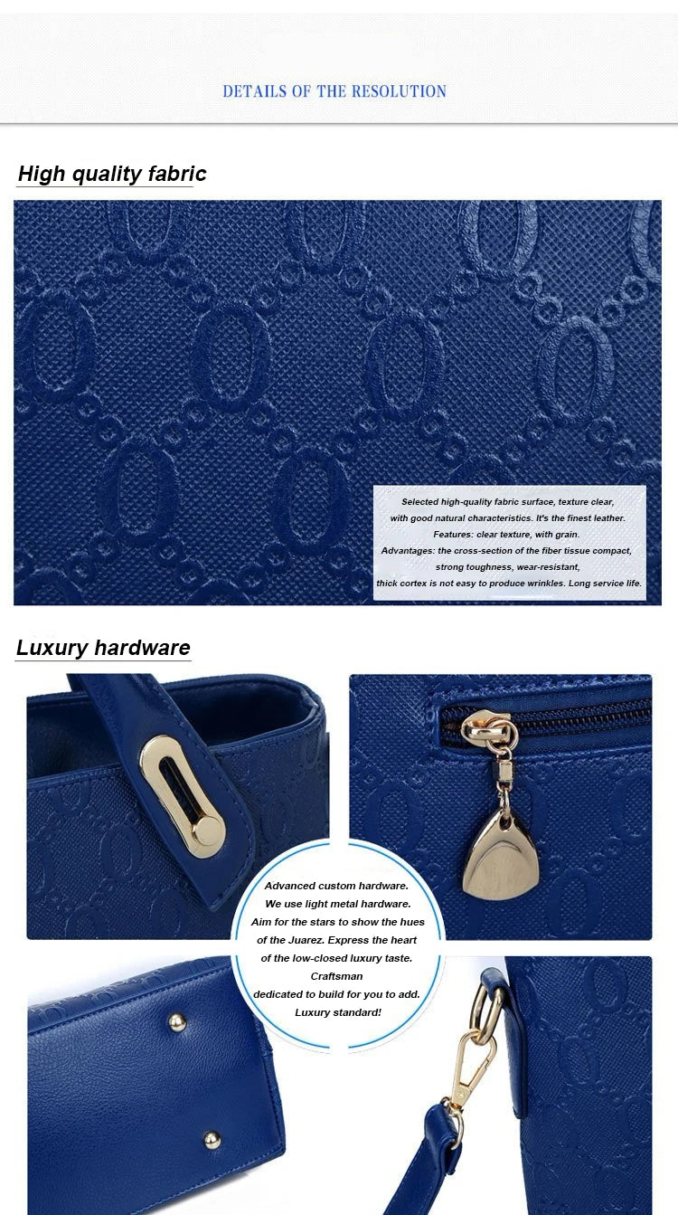 4pcs Geometric Pattern Tote & Crossbody Set