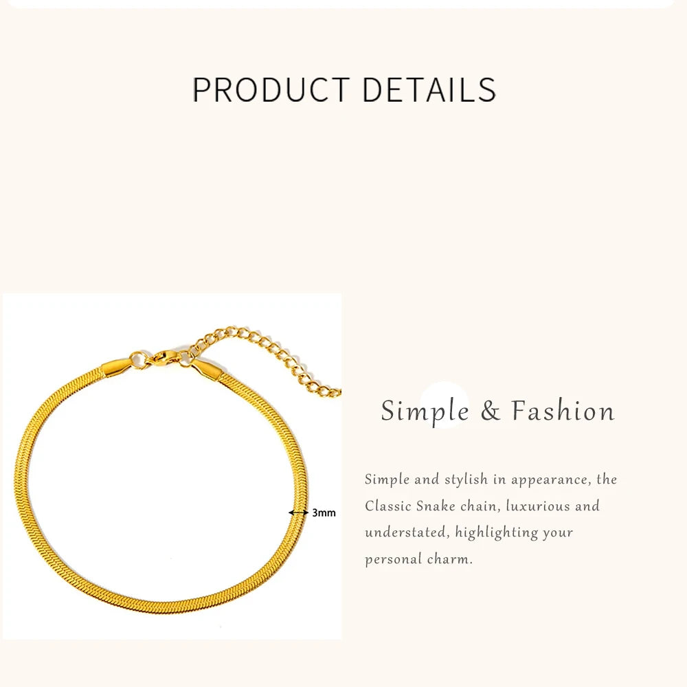 2024 Gold Stainless Steel Layered Anklet for Women