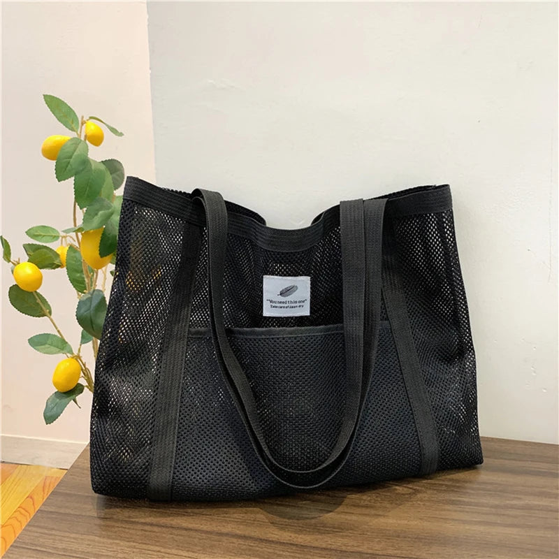 Transparent Mesh Shoulder Bag