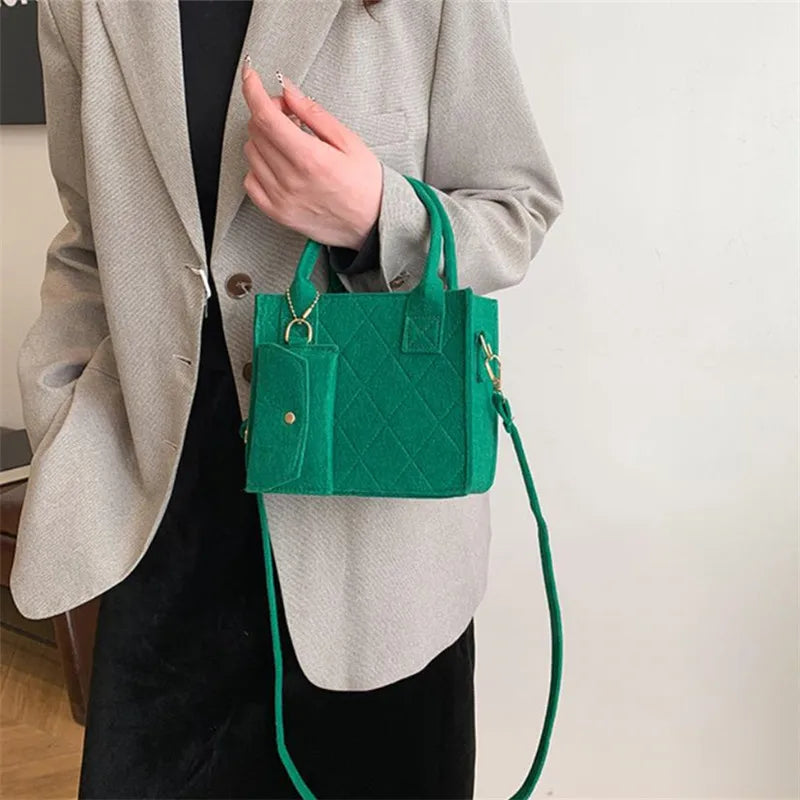 Stylish Solid Color Crossbody & Shoulder Bag Set