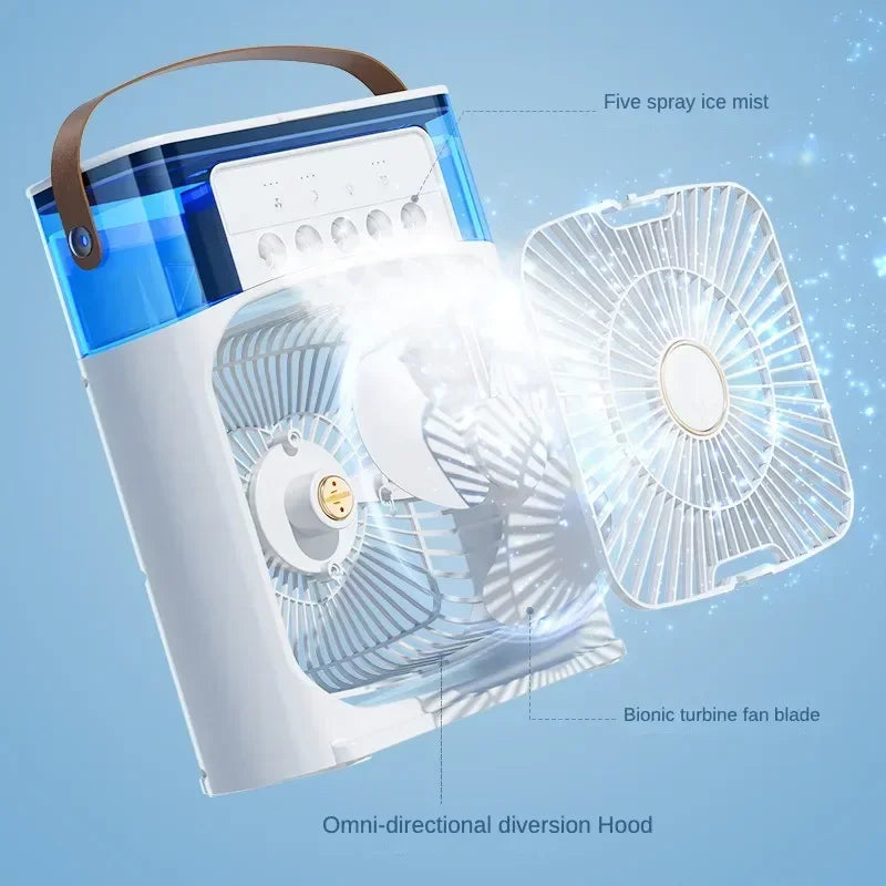 Mini Portable Air Cooler & Humidifier Fan – 3 Speeds