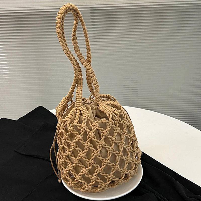 Knitted Bucket Shoulder Bag