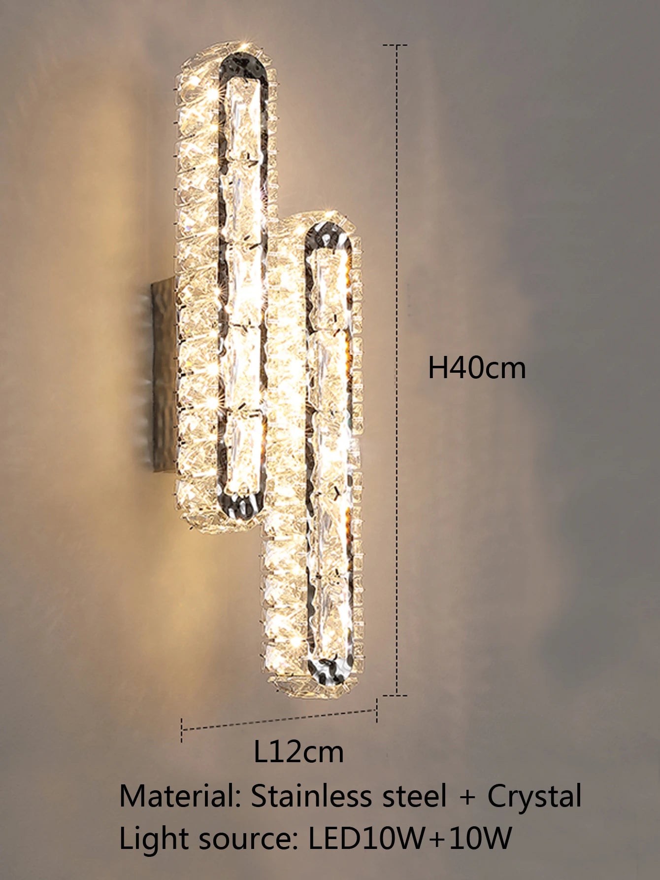 Crystal Wall Lamp – Gold & Silver
