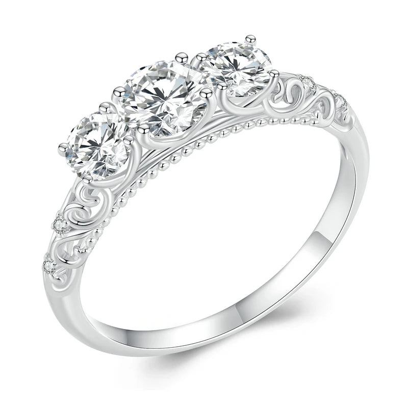 White Gold Plated Moissanite Ring