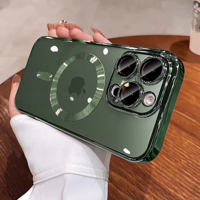 New Official Desert Gold Phone Case For iPhone 16 15 14 13 12 11 Pro Max Plus Clear Magsafe Magnetic Lens Protect Soft Cover