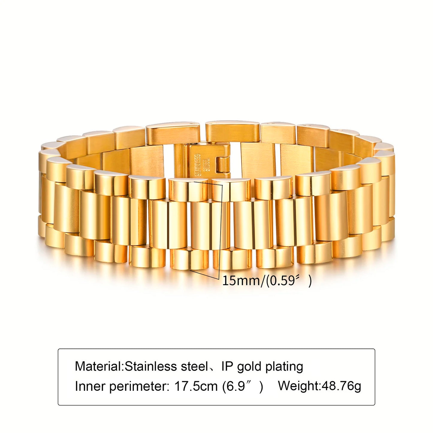 “Vnox Stainless Steel Link Bracelety