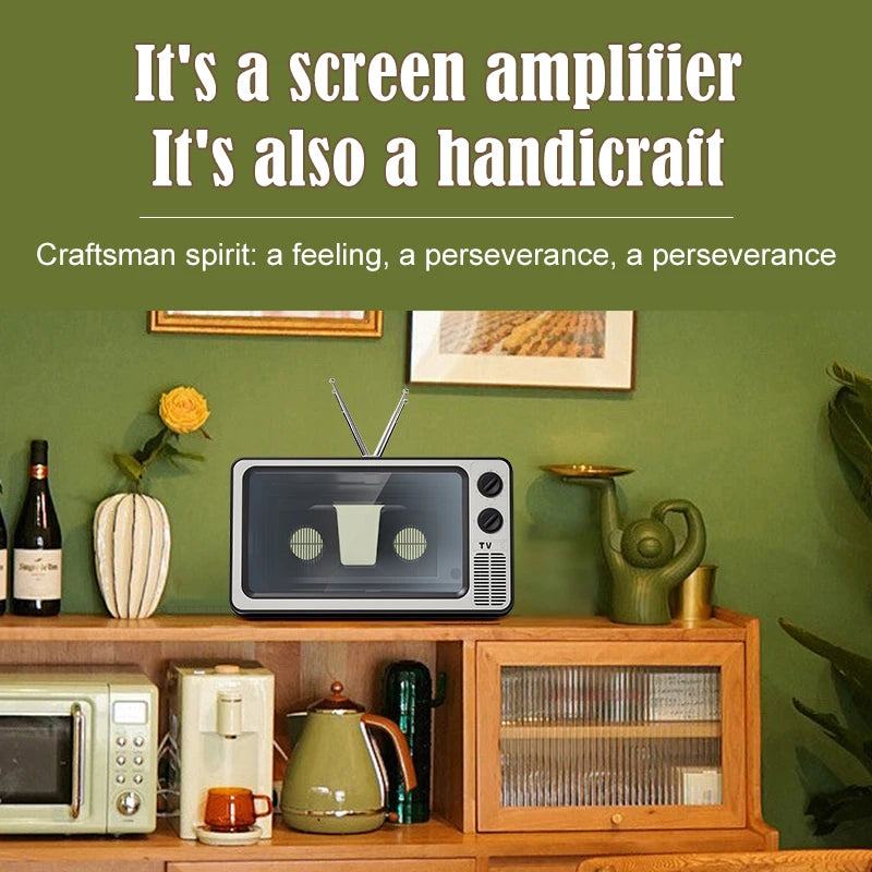 Retro TV Box Phone Magnifier – HD Display