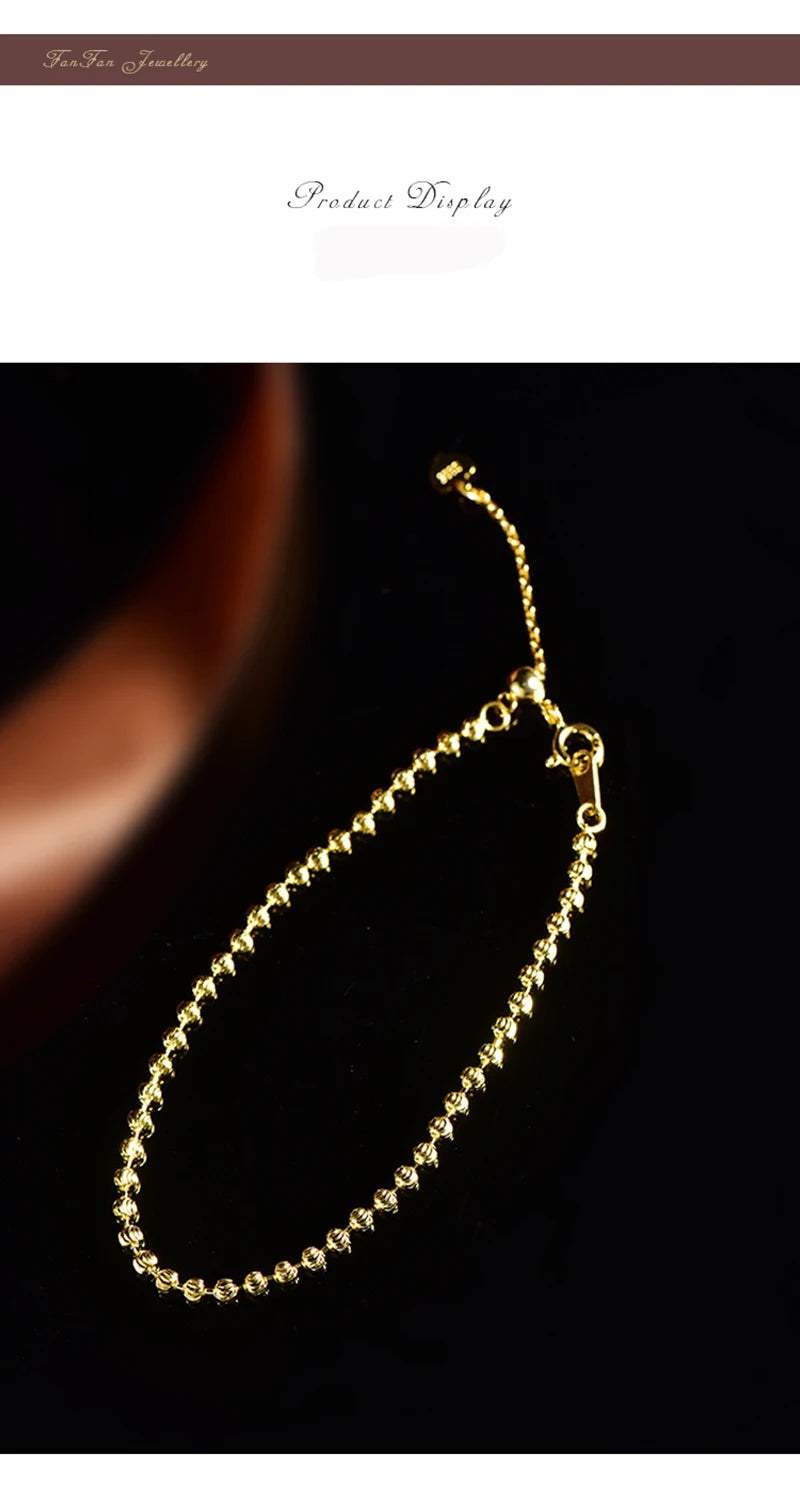 "925 Silver 2.5mm Diamond-Cut Bead Chain Bracelet – Made in Italy